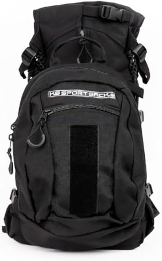 K9 Sport Sack Plus 2 - Small, Jet Black - Ideal for Dogs 13-16” Long - Adjustable, Backpack-Style Carrier with Multi-Functional Storage Pack, Thick Shoulder Straps & Padded Back Panel