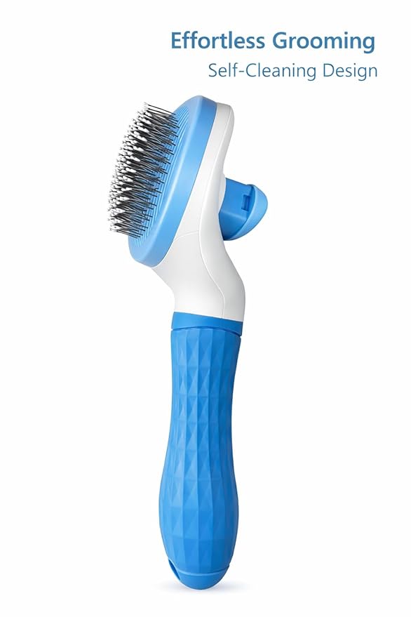 Self-Cleaning Pet Deshedding Brush for Dogs and Cats