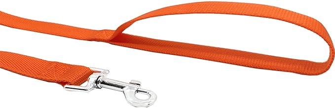 Nylon Training Dog Leash for Small Medium Large Dogs, 15ft 20ft 30ft 50ft Long Leash Dog/Puppy Lead for Obedience Recall Training, Camping (15ft, Orange)