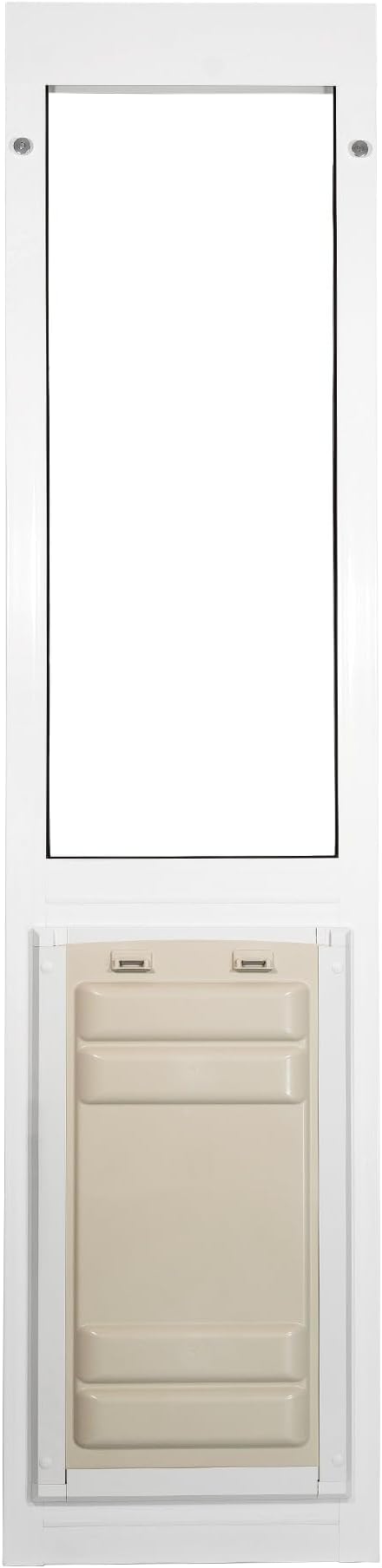 Endura Flap Pet Door for Vinyl Sliding Glass Doors | Dual-Flap Extreme Weather Design | Insulated, Energy-Efficient Dog Door with Locking Security | White, Small Flap, 93.25"-96.25" Slider Height