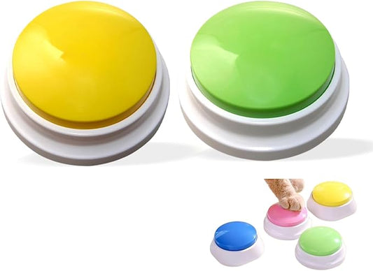 Dog Buttons for Communication, HD Sound Quality Loud Dog Buttons Talk, Dog Buttons Talk for Training, Recordable Dog Talking Button Set with Double-Sided Adhesive Tape and 5 Scene Stickers