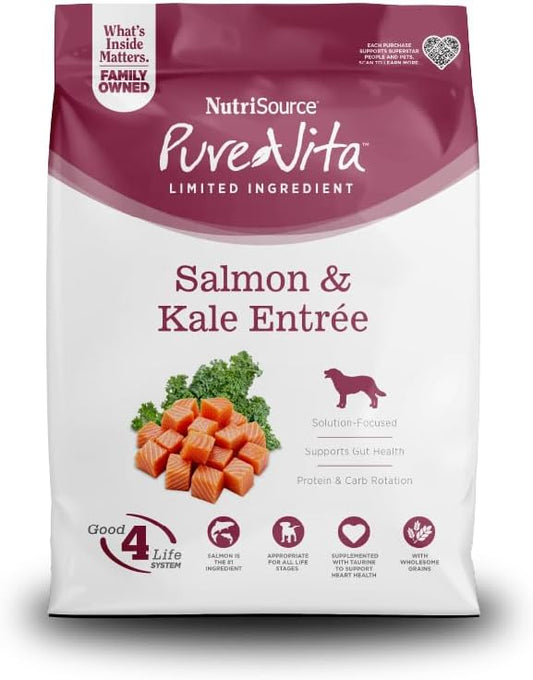 NutriSource Pure Vita Salmon & Kale Dog Food, 25LB