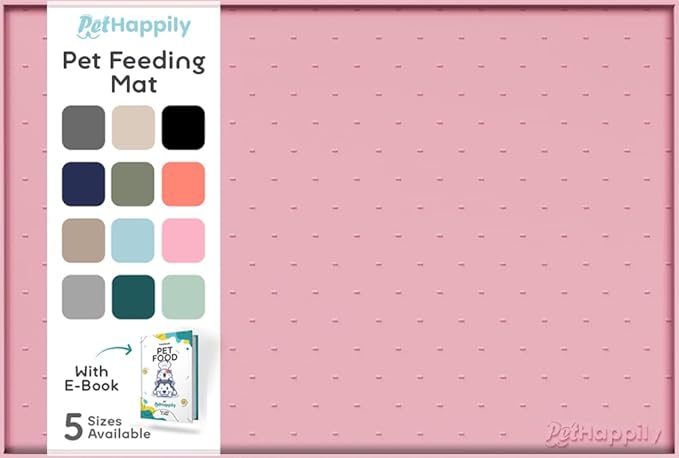 Dog Food Mat - Raised Edges Dogs Mat for Food and Water Prevent Spill, Waterproof Cat Food Mats Protect Floors, Easy Clean Dog Bowl Mats for Food and Water, Silicone Pet Food Tray