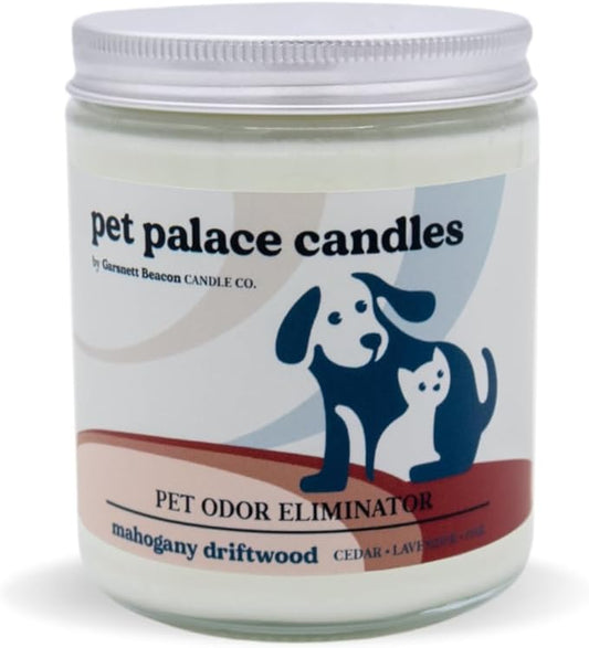 Pet Palace Candles - Odor Eliminator Candle - 100% Soy - Neutrolizer Eliminates Odors from Pets, Smoke, Urine, and More. Eco-Friendly and Non-Toxic (Mahogany Driftwood)