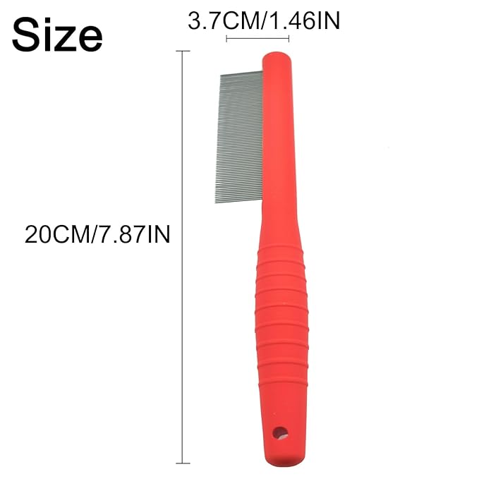 Small Dog Grooming Comb - Perfect for Shih Tzus, Yorkies, and Maltipoos - Ideal Puppy Hair Brushes for Maltese and Small Breeds (Red)