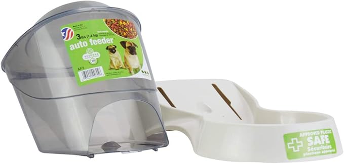 Van Ness Pets Small Gravity Auto Feeder for Cats/Dogs, 3 Pound Capacity GRAY