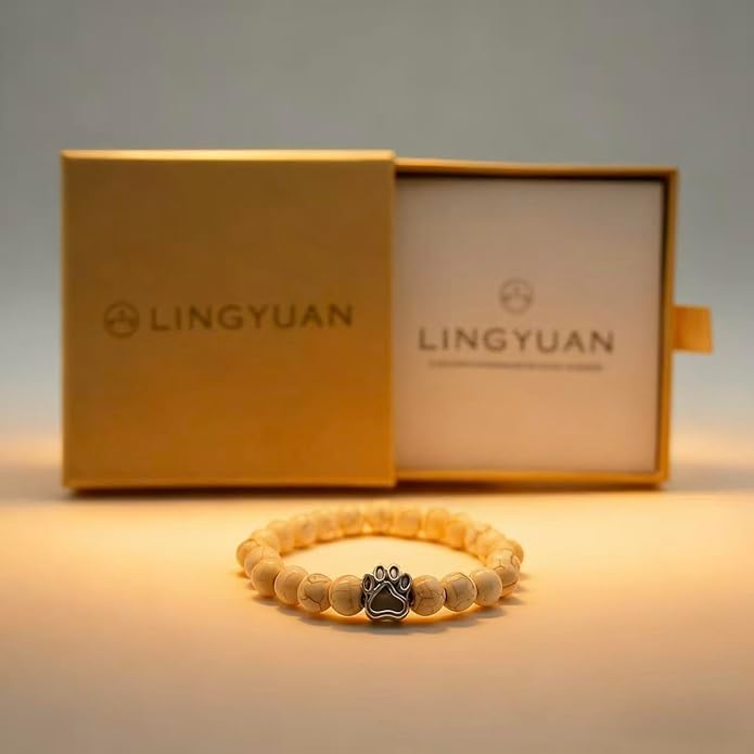 LINGYUAN Pet Memorial Gifts for Dogs Cats, Pet Memorial Bracelet, Remembrance Pet Loss Sympathy Gift for Cat Dog Lovers, Bereavement Gifts for Loss of Pet