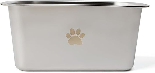 1.2 Gallons 20 Cup Non Slip Stainless Steel Large Dog Water Bowls, Outdoor Metal Dog Bowls Large Breed, High Capacity Water Bowl for Big Giant Huge Dogs, Silver