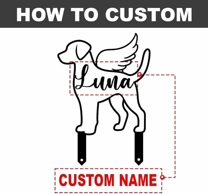 Custom Metal Pet Grave Markers Dog Memorial Plaque, Waterproof Dog Grave Markers Outdoor, Memorial Garden Decor for Loss of Beloved Pet, Personalized Sympathy Gift for Dogs