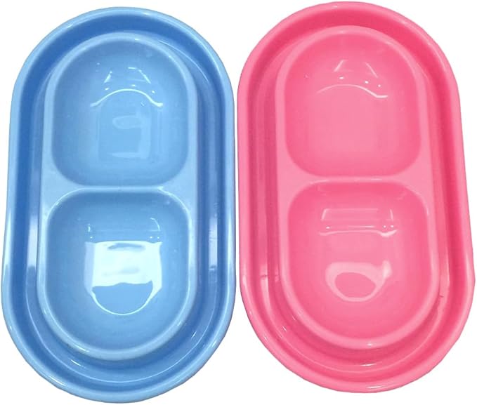 Ant Proof Cat Dish Pet Feeder 32 Oz Food Water Bowl for Small Medium Size Dogs Cats (Pink,M)