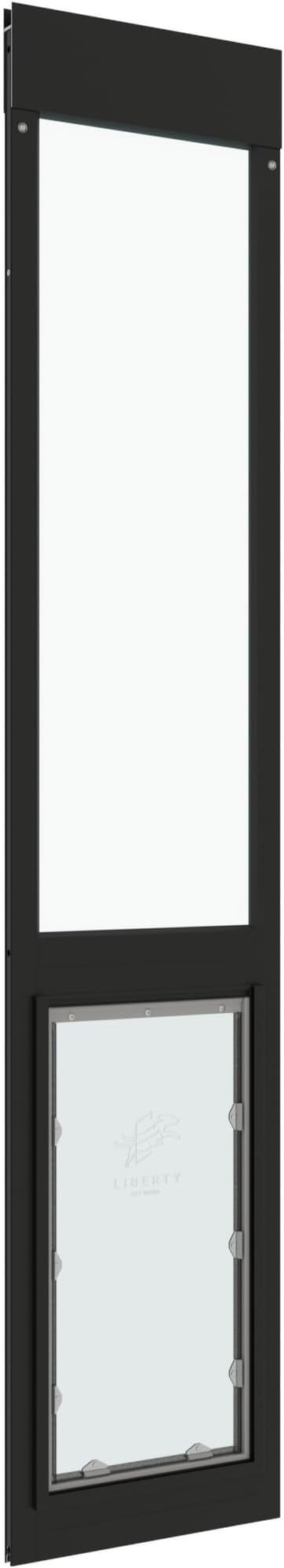 Liberty Pet Door for Sliding Glass Door | Aluminum Frame with Closing Cover for Home & Rentals | Clear Glass | Black, XL Flap, 80" - 81.5" Slider Height