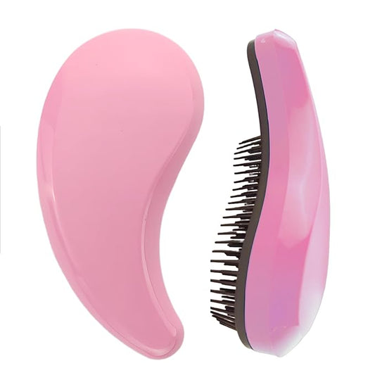 Comma-Shaped Small Dog Brush, Fit for Yorkie, Shih Tzu, Maltese Maltipoo Pomeranian - Gentle Soft Bristles for Effortless Pet Hair Removal, Puppy Essentials (Pink)