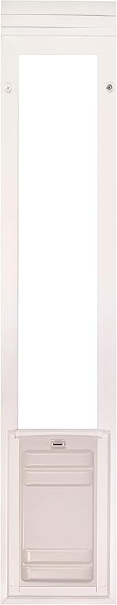 Endura Flap Pet Door for Vinyl Sliding Glass Doors | Weatherproof & Insulated Dog Door for Vinyl Sliders | Durable with Secure Locking Cover | White, XXL Flap, 77.25"-80.25" Slider Height