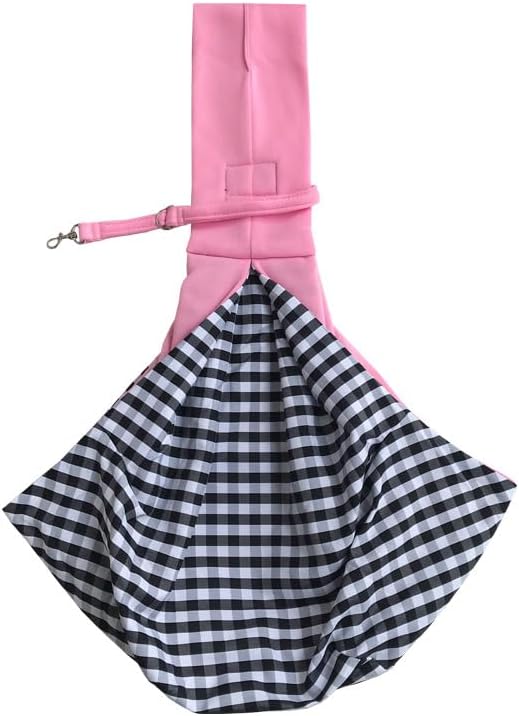 Leconpet Dog Sling Carrier Shoulder Bag for Pets with Mobile Phone Pocket Safety Buckle Security Lock, Suitable for Puppy, Small Dogs, and Cats for Outdoor Travel (Pink)