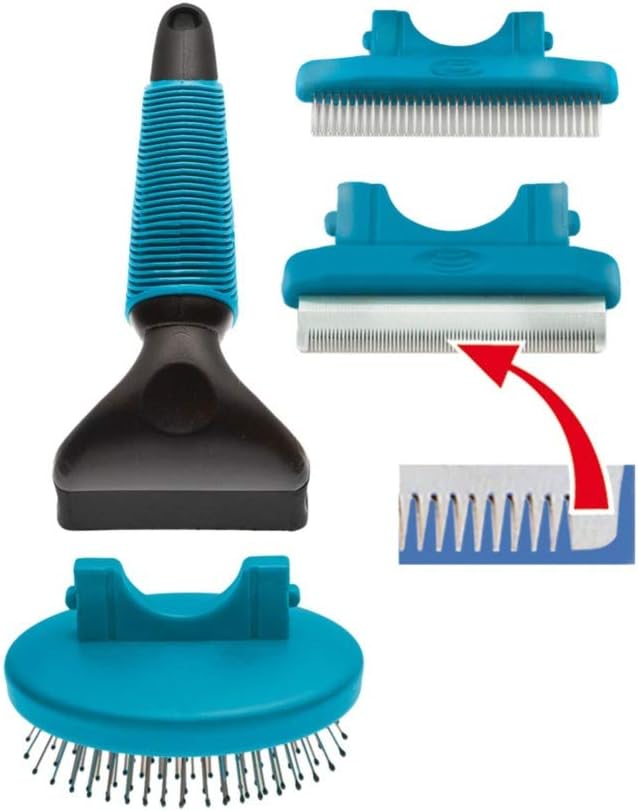 Wenko 80970900 3 in 1 Pet Cat Dog Grooming Brush Set of 4