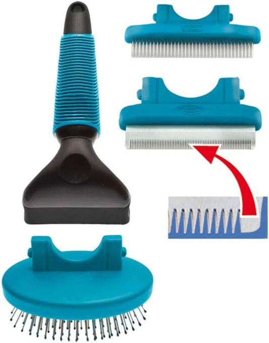 Wenko 80970900 3 in 1 Pet Cat Dog Grooming Brush Set of 4