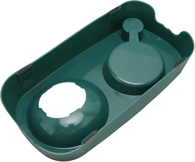 Pet Water Food Bowls - PP Raised Detachable Automatic Water Feeder - Pets Water and Food Bowl Set, Strainer Design, Protection from Dust for Small Medium Cat Dog (Dark Green)