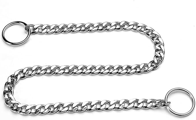 Silver Collars for Dog,Metal Slip Link Dog Chain Martingale Collar Heavy Duty Training Dog Collar Boy Girl Puppy Collars for XS Small Medium Large Big Breed Pet,XL