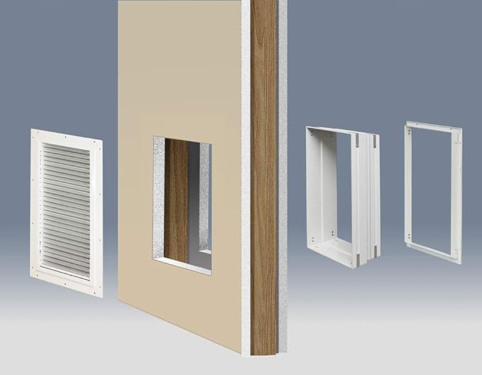 Armor Flex Heavy-Duty Aluminum Frame Pet Door for Large-Sized Dogs (30-100 lbs.) by High Tech Pet - Wall Mount Dog Door, Air Tight, Easy Install, Security Panel (10.5" x 21.25" Pet Opening) - AF2-LW