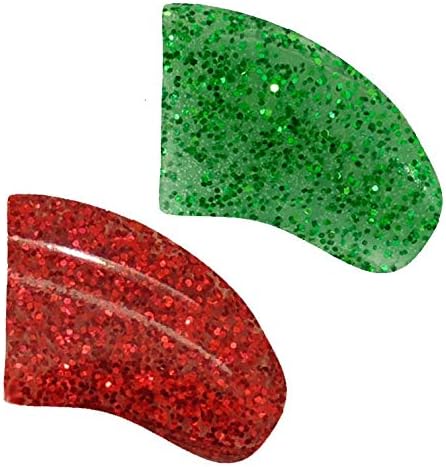 Glitter Christmas Combo Soft Nail Caps Dogs Claws 40pk (20 Red Glitter - 20 Green Glitter) X-Small Size