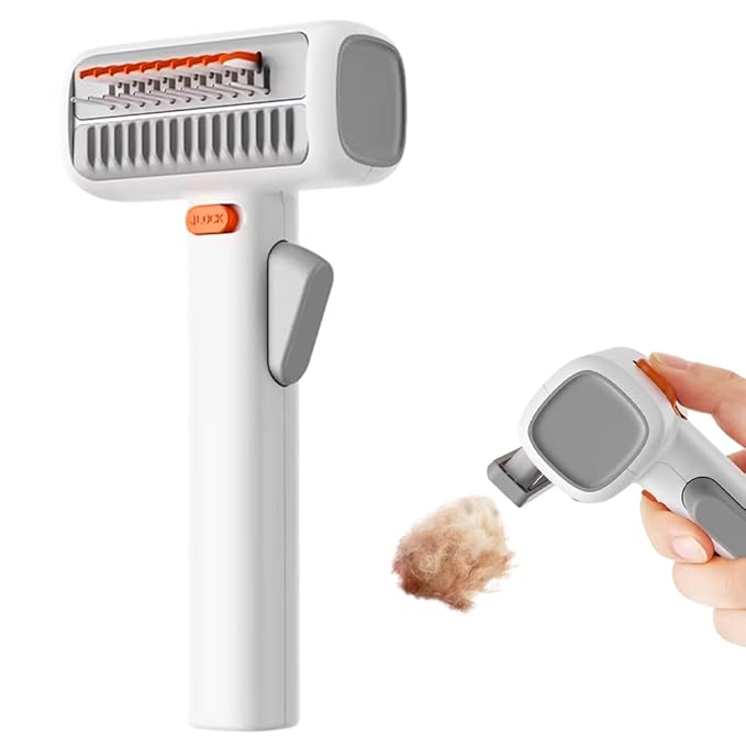 2-in-1 Pet Self-Detangling & Grooming Comb, 2026 New Professional Deshedding Tool for Dogs & Cats, Pets Grooming Brush Detangle, Deshed, Massage (White#1Pc)