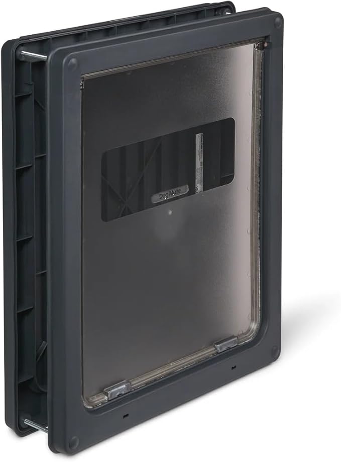 Dog Mate Lockable Large Dog Door (216G) - Flap for Large Dogs and Cats, for UPVC, Wall and Wood, Securely Designed for Your Pets, Grey