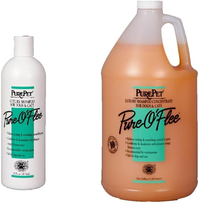 Pure O'Flee Dog and Cat Conditioning Shampoo Concentrate Dilutes 10 to 1 (16 Ounce)
