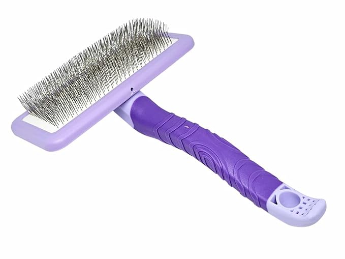 Zoltta Medium Purple Fluffing brush for dogs, cats, Bichon, Maltese, Pomeranian, Doodle detangling