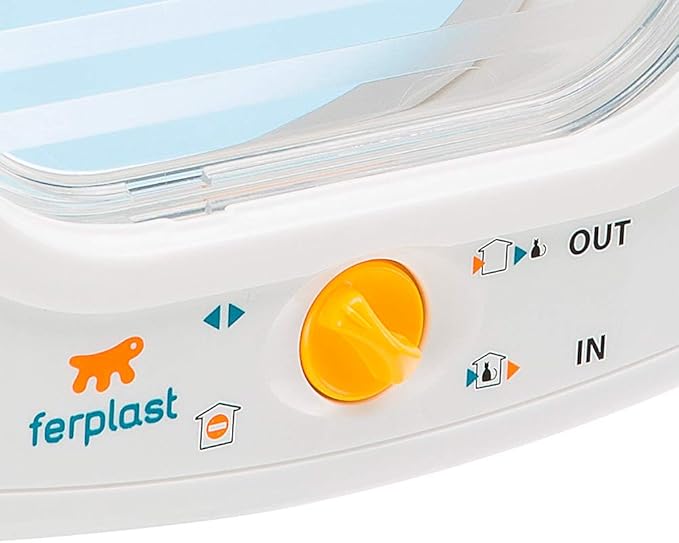 Ferplast Cat Flap Swing 9, Cat and Dog Door, Four-Way Controllable Entry and Exit, Protection Against Draughts, White