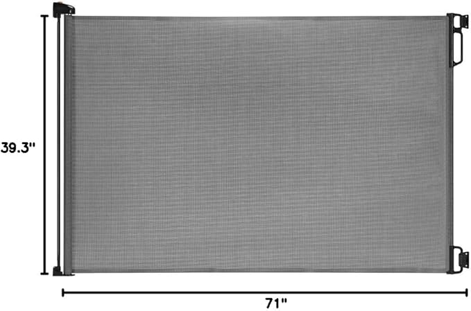 EasyBaby Extra Wide and Extra Tall Retractable Baby Gate Extends up to 71" Wide, 39.3" (100cm) Tall, Grey/Pet Retractable Gates for Stairs, Doorways, Hallways, Indoor and Outdoor
