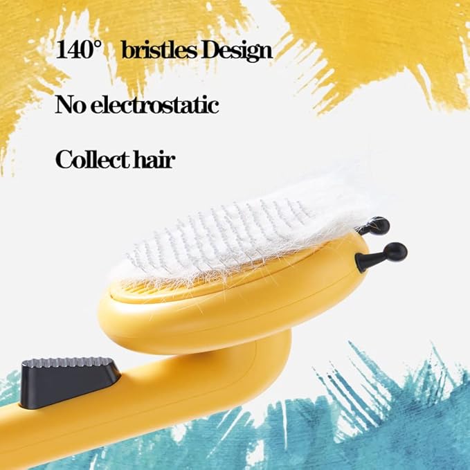 Pet Grooming shedding Brush,Little Bee Self Cleaning Slicker Undercoat Rake comb for Dogs&Cats&rabbit&puppy,Easily Removes Tangles Hair and Loose Fur from The Pet's Mats
