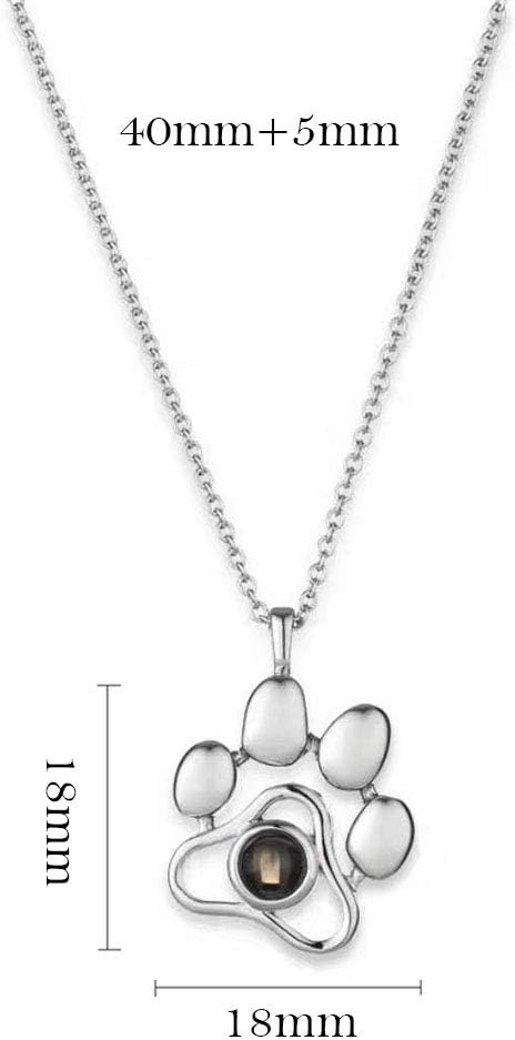 Dog Memorial Necklace & Keychain Gifts Personalized Projection Picture Custom Photo for Pet Lover in Memory of Cat