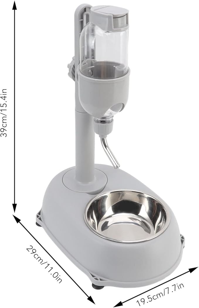 Dog Water Dispenser, Height Adjustable Pet Food Feeder Automatic Water Bottle Dispenser Standing Feeding Bowl for Cats Puppy Pets