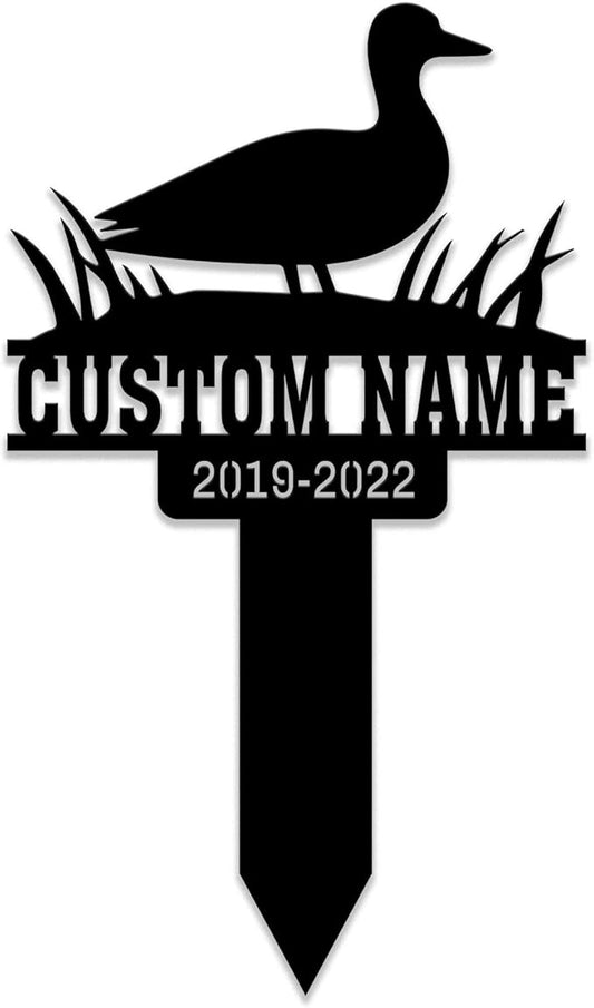 Duck Plaques for Outdoors, Memorial Metal Stake, Pet Grave Marker, Duck Loss Gifts, Pet Cemetery Stake, Duck Memorial Cross, Duck Garden Sign, 8-24in