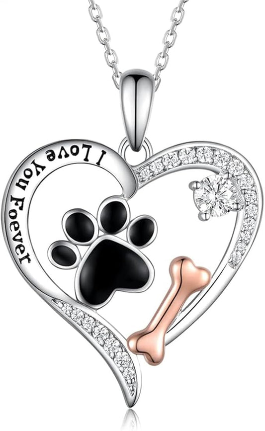 Cynlsum Dog Memorial Gifts Remembrance Necklace: Loss of Dog Sympathy Gift- Personalized Pet Necklace for Women Pet Lovers- Bereavement Gift Keepsake Passing Away Gifts Heart Shape