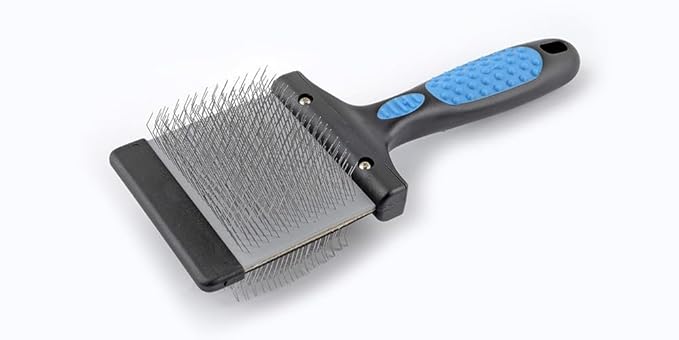 Mr. Slick Dual Flex Professional Slicker Brush detangling, de-matting, ergonomic. best for labradoodle, doodle, GoldenDoodle, Collie, poodle, maltipoo. Safe for dogs, cats.