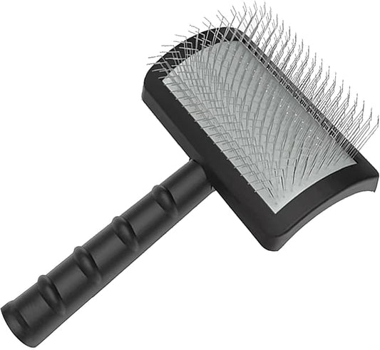 Firm Slicker Brush for Dogs- Extra Long Pin Slicker Brush for Large Dog Pet Grooming Wire Brush and Deshedding (Black)