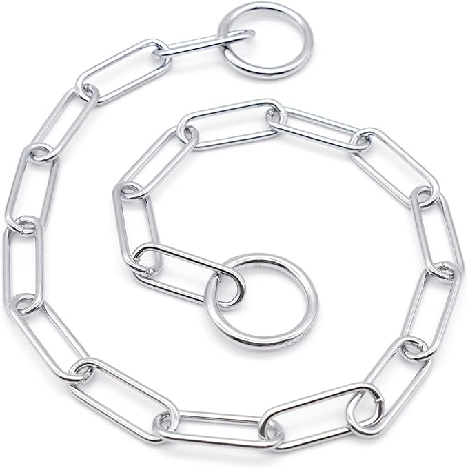 Herm Sprenger - Chrome Plated Steel Fur Saver Dog Collar - Long Link - Professional Training Collar for Small Petite Dogs - Puppy Collar - Correction Slip Chain - Made in Germany (21 inches (53 cm))