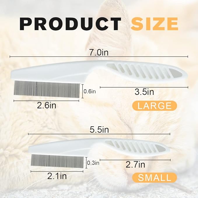 Pet Comb, Multifunctional Stainless Steel Tear Stain Removal Comb, 2 in 1 Pet Grooming Brush, Fine-Tooth Massage Comb for Small Dogs & Puppies, Pink-2Pcs