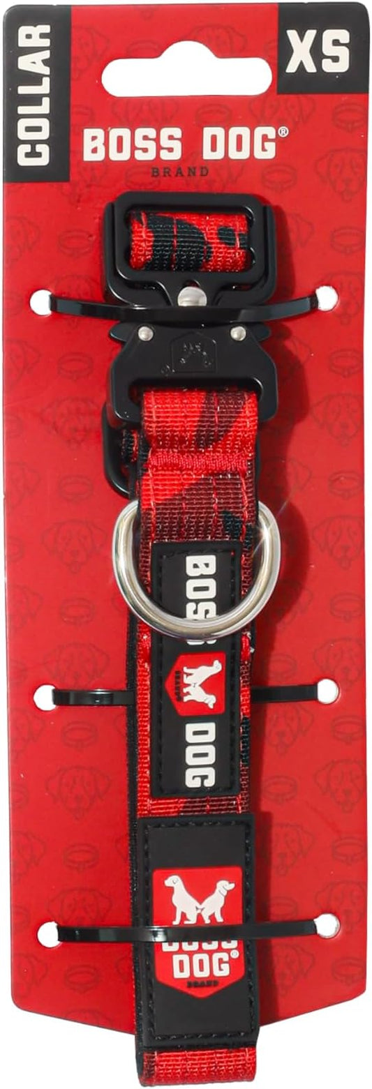 Boss Dog Tactical Collar, Red Camo, X-Small