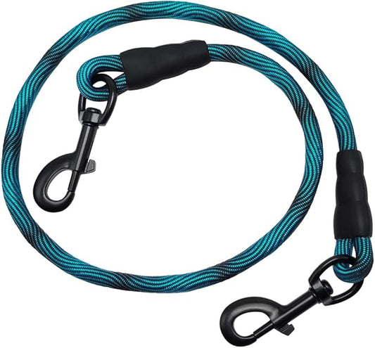 BTINESFUL 3FT Dog Tie Down, Nylon Rope Short Dog Tether Indoor Training Safety Vehicle Tether for Large Medium Strong Puppy Blue Black