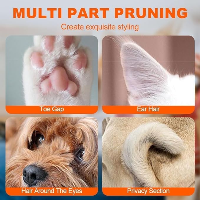 Dog Paw Trimmer with LED Light, Upgraded Safety Electric Paw Trimmer for Dogs and Cats Paw Cleaner, 35dB Low Noise Multifunctional Dog Clippers Recharg. Hair Shaver for Paws, Ears, Face,Rump and Eyes