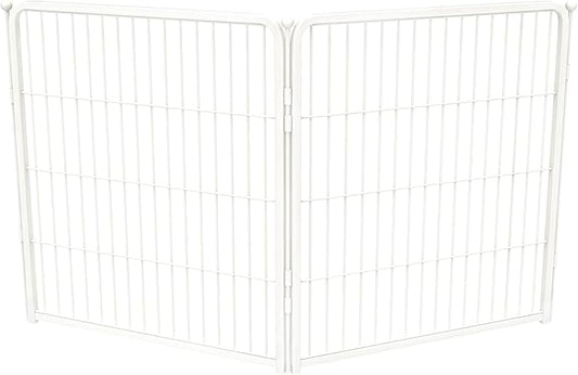 FXW AuraSpace Pro Acrylic & Wire Mesh Indoor Dog Playpen, 32" Height 2 Metal Panels Metal Dog Pen for Small and Medium Dogs, White│Patented