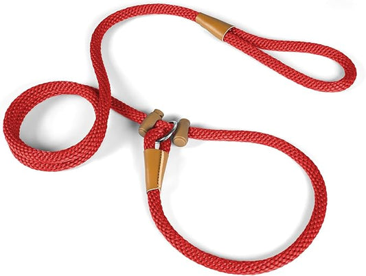 FASTFOX Dog Training Leash, 6ft x 1/2 Inch Slip Lead Loop for Small Medium Large Dogs, No Pull 3-in-1 (RED)