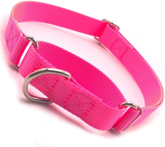 Choke Collar for Dogs, Dog Choker Collar for Medium Dogs Heavy Duty No Slip No Pull Training Martingale Collars for Small Medium Large Dog (Hot Pink, M)