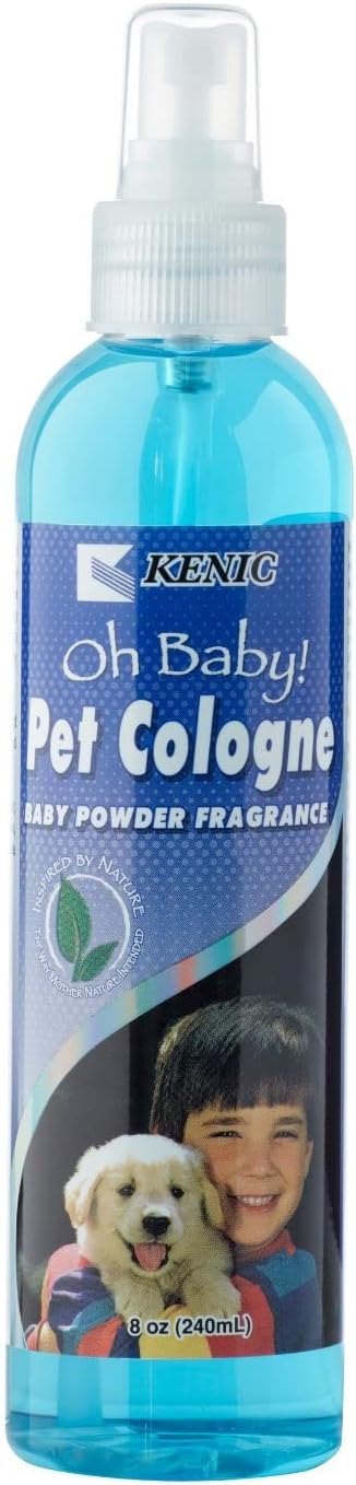 Kenic Oh Baby Pet Cologne, Long Lasting Baby Powder Scented Dog & Cat Deodorizing Spray, Freshens, Neutralizes and Shines Coat Between Baths, Made in USA