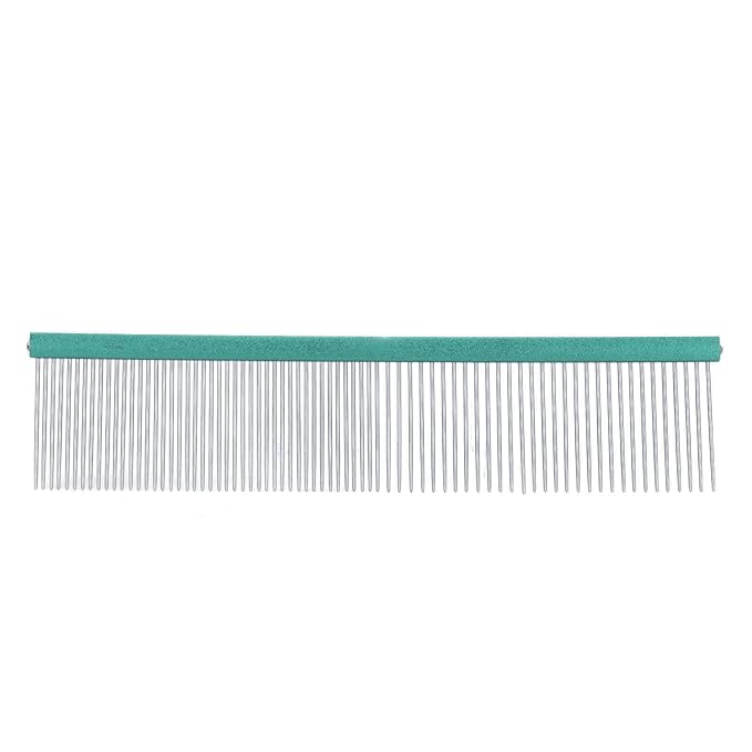 Generic Greyhound Comb for Dogs, Metal Dog Comb with Rounded Ends, Green