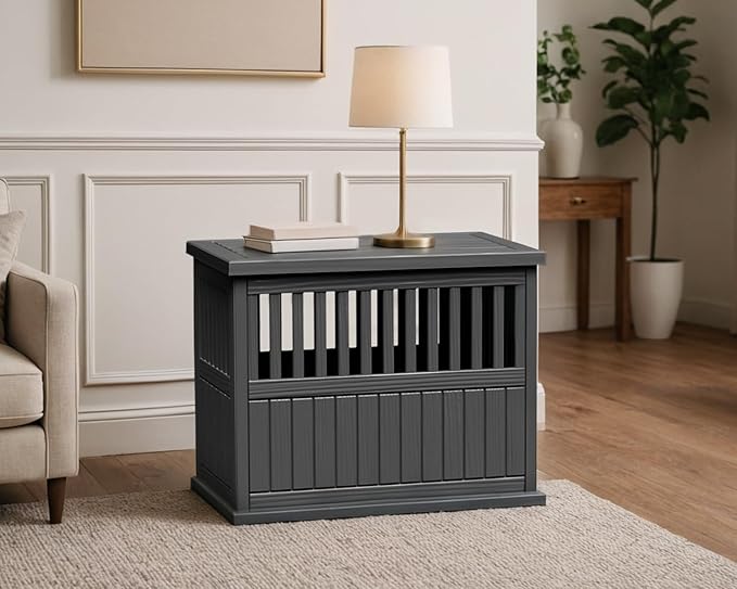 ATMLT Dog Crate Furniture for Medium Dogs, 30" Dog Kennel Indoor with Lockable Latch, Modern Dog Cage End Table, Escape-Proof and Chew-Proof, Durable and Sturdy