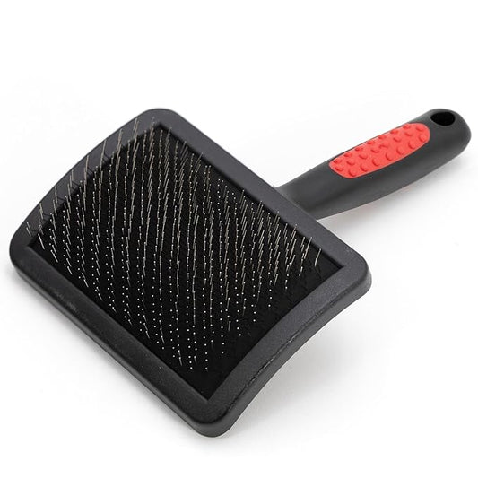 Jeffers Pet Dual Level Pin Universal Slicker Brush for Dogs, Cats & Small Pets - Curved Grooming Brush with Long & Short Pins for Shedding, Detangling, Finishing - Remove Mats & Dead Coat - Large
