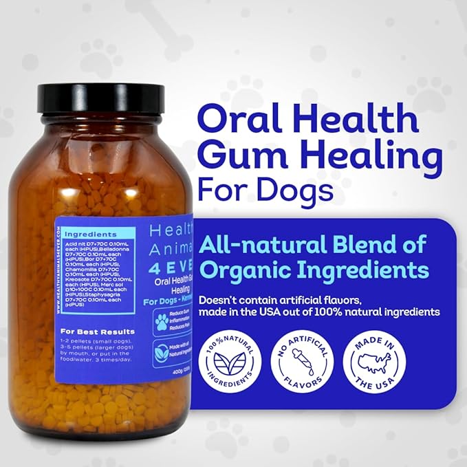 HA4E - Dog Oral Health Supplement - Relieves Inflammation, Soothes Pain & Fights Gum Disease - Natural, Non-GMO, Organic, Gluten-Free & Chemical-Free - Tablets, Kennel Size (Extra Large)